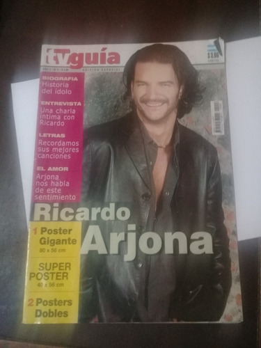 Revista **tv Guia** Nº 6 Especial De Ricardo Arjona Laminas