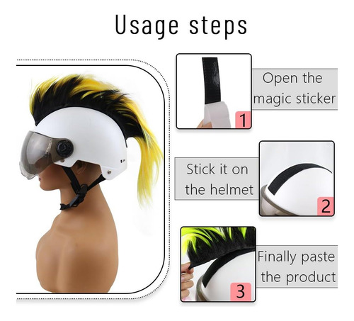 Accesorio Mohawk Para Cascos Y Pelucas De Motocicleta