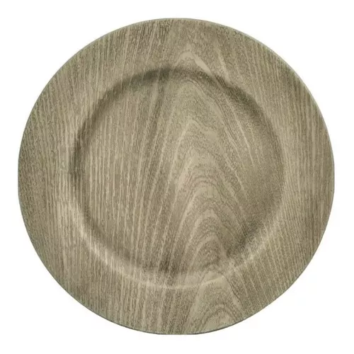 Porta Plato Bajo Base 6 Piezas 33cm Imitacn Madera Elegante!