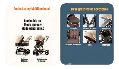 Coche Cuna Moisés Con Accesorios Lubabycas Café