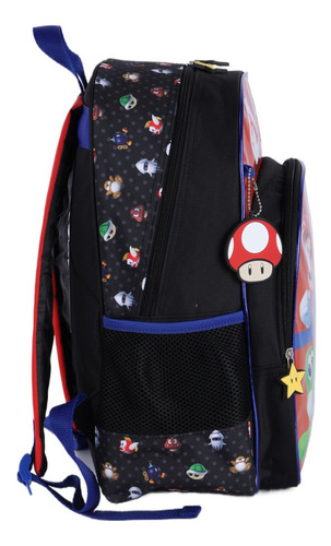Mochila Costas Super Mario Infantil Estojo Box 100 Pens Cor Vermelho