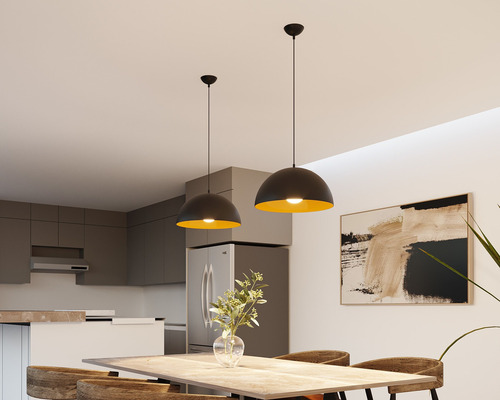 Lámpara De Techo Colgante Moderna Diseño Minimalista Dh-5110 Estructura Negro - Dorado