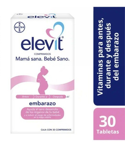 Elevit Embarazo Caja 30 Tabletas Sabor Sin sabor