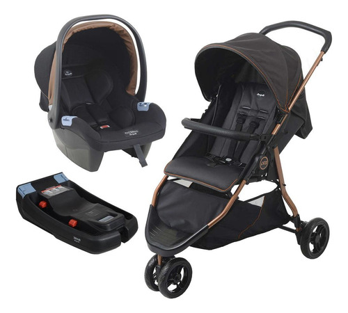 Carrinho De Bebê Cr3 Gray Cobre Com Bebê Conforto E Base