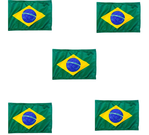 Kit Bandeira Do Brasil P/ Lancha 22 X 33cm - 5 Unidades
