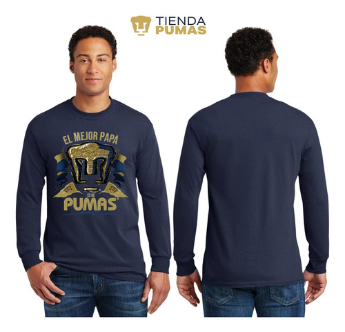 Playera Deportiva M Larga Hombre Pumas Unam Mejor Papá Pumas