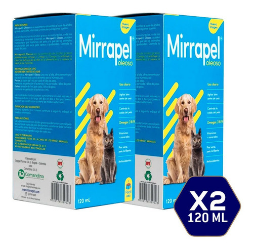 Suplemento Nutricional Para Perro Y Gato Mirrapel 120ml X 2