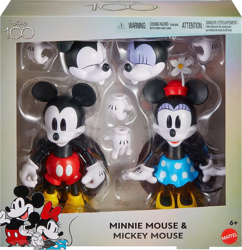 Figura Mickey Mouse Minnie Miny 100 Años Mattel Con Regalo