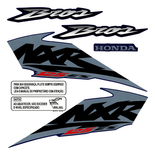 Kit Faixas Adesivas Honda Bros 125 2003 A 2005 Varias Cores