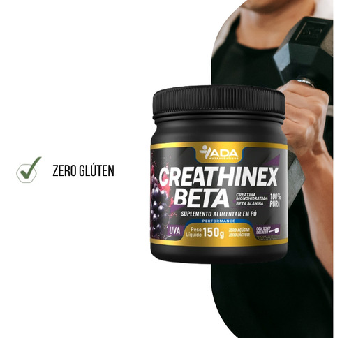 Pote Creathinex Beta Sabor Uva 150g Suplemento Pré Treino