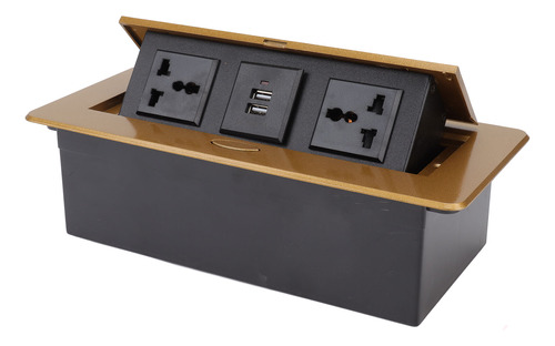 Caja De Conexión Power Strip Con Doble Hub Usb Y Enchufe