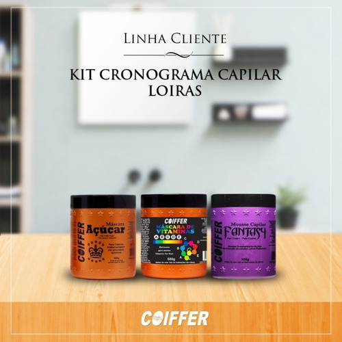 Kit Cronograma Capilar Para Loiras Coiffer 3 Unidades