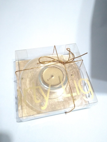 Imagen 2 de 9 de Adorno Porta Vela Decorativa Dorado