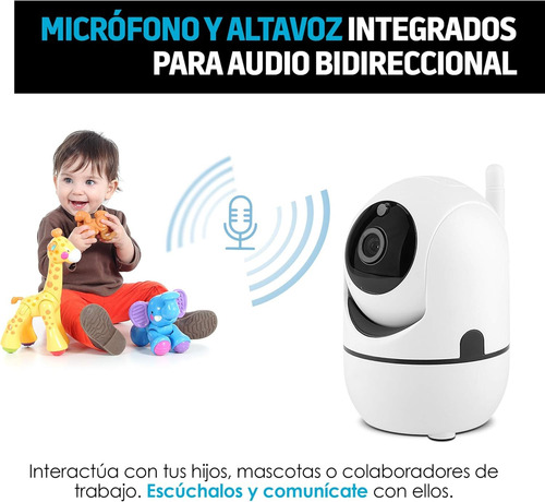 Camara Seguridad Ip Full Hd Wifi Vision Nocturna 360 Blanco Blanco