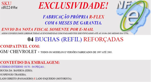 Imagem 4 de 9 de Kit Buchas Reforçadas Eixo Bandeja Traseira Vectra 97 À 05