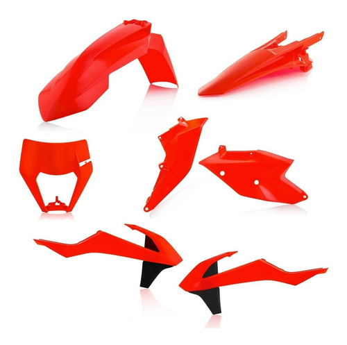 Kit Plasticos Cachas Ktm Exc F 350 2018 Naranja Neon Rtech