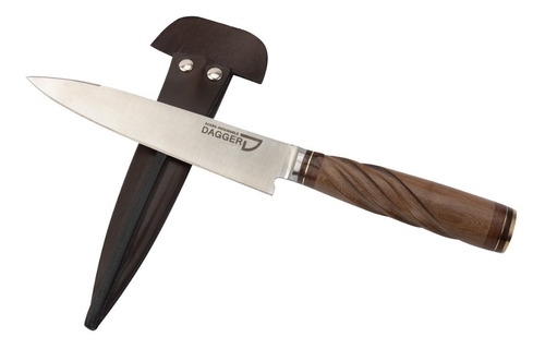 Cuchillo Artesanal Cabo Madera Hoja Acero Inoxidable 14 Cm