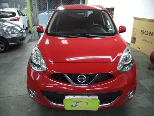 Imagem 2 de 11 de Nissan March Sv 1.0 12v Flex Completo Rodas 2016 Verm