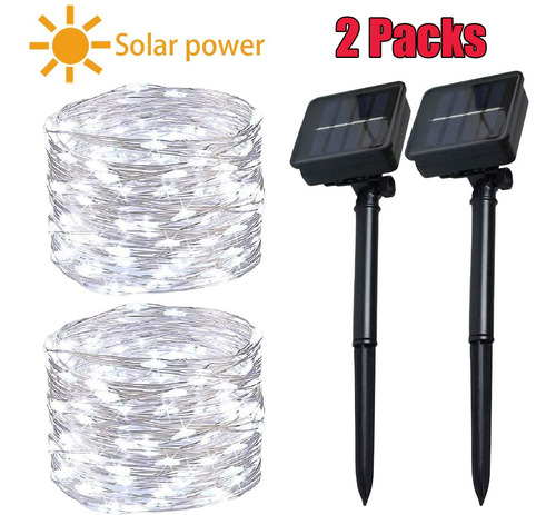 2pack 8 Modos De Navidad Solar Series 300 Leds 30 Metros