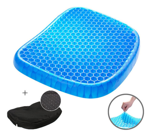 Assento De Gel Almofada Silicone Escaras Ortopédico Egg Sit Cor Azul