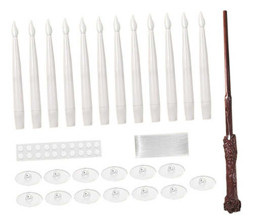 12 Velas Cónicas Eléctricas Colgantes, Velas Led Sin