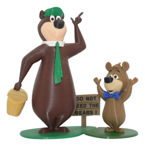 Oso Yogui Y Boo Boo 3d, Con Sistema Multicolor. Pack Por 2