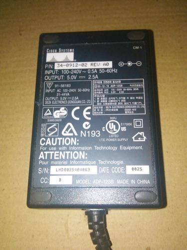 Transformador Cisco 5v (dc) 2,5amp