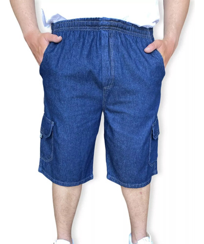 Bermuda Jeans Cós De Elástico Plus Size Masculina Até 68 Top