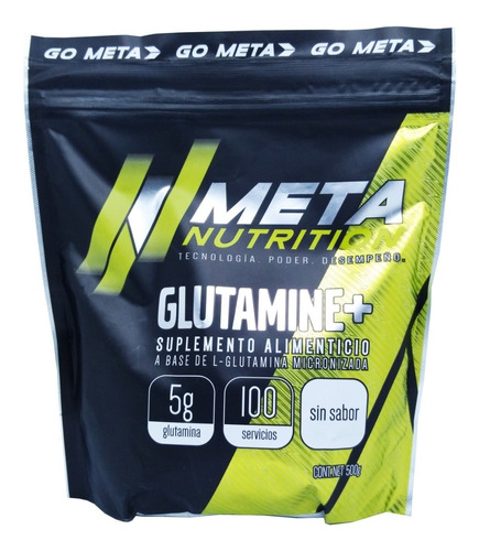 L - Glutamina Meta Nutrition 500 Gr 100 Porciones Envio Full