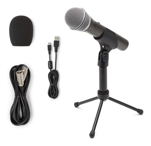 Kit Microfono Dinamico Samson Q2u Usb + Accesorios Soporte