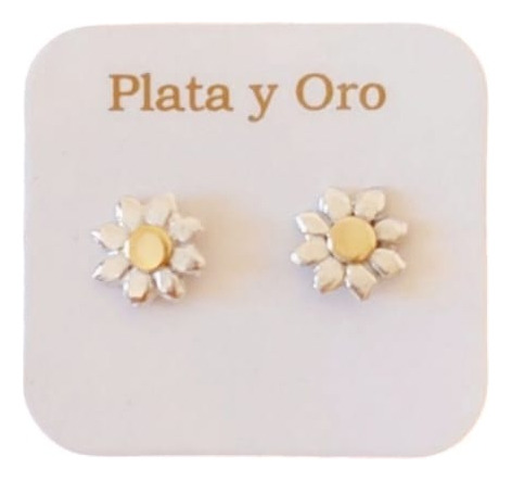 Aros Margarita Plata Y Oro