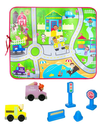 Cocomelon Set De Vehiculos Con Alfombra De Juego