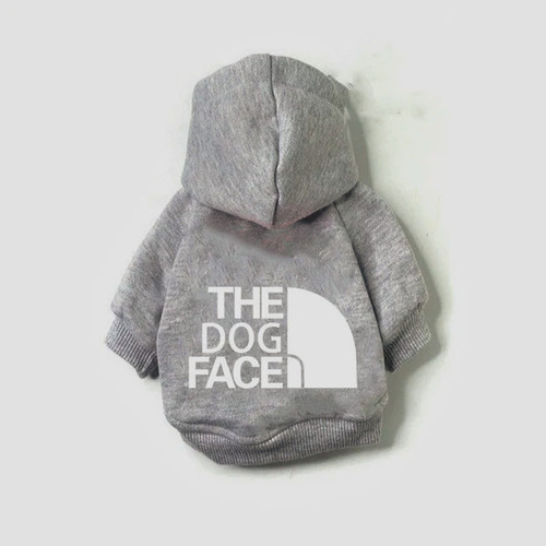 Poleron Perros Raza Pequeña - Dog Face Talla 2xl Negro/gris