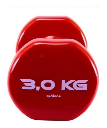 Par De Mancuernas 3 Kg Pvc Domyos Rojas Color Rojo