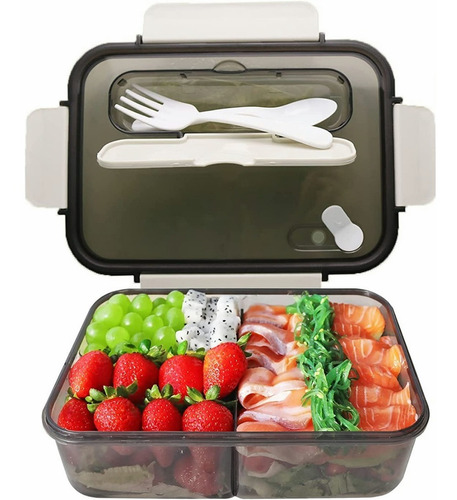 Lunch Box Fiambrera Con Cubiertos 1100ml Gran Capacidad