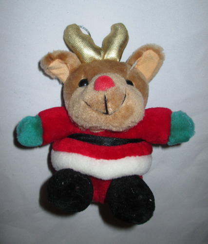 Mini Peluche De Reno Navideño - 14 Cm 