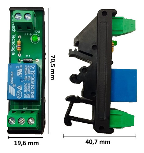 Kit Com 15 Acoplador Relé De Interface 24v 10a