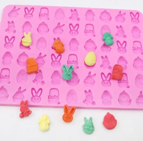 Molde Silicona Pascua Mini Conejo Huevo Cesta Pollito