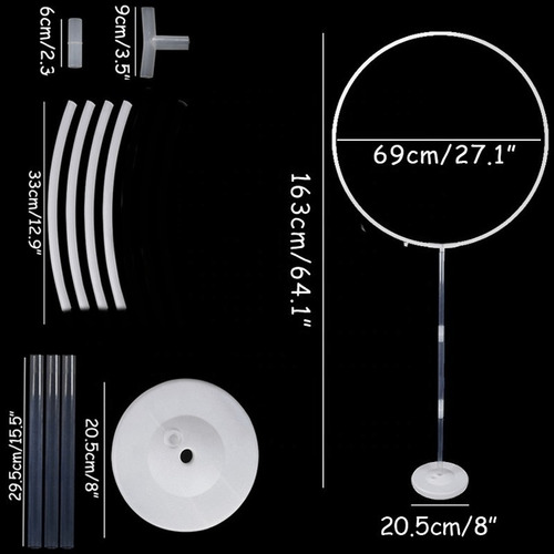 Soporte Para Globos Circular Flotante 1,70mts Con Base Pvc