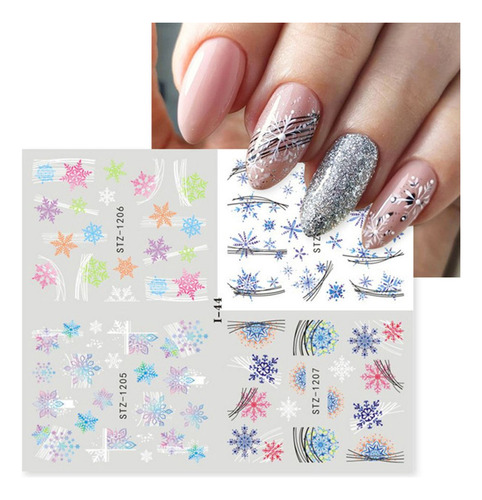 Pegatinas Para Uñas Con Forma De Copos De Nieve, Pingüino, P