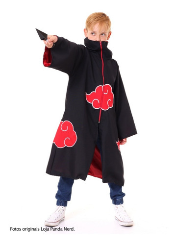 Imagem 3 de 6 de Capa Manto Akatsuki Narutocosplay Fantasia Itachi - Bordado!