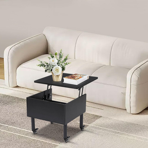 Gdae10 Mesa De Centro Elevable Con 4 Ruedas Y Compartimento