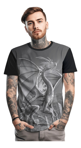 Camisetas Unissex Dragão Medieval
