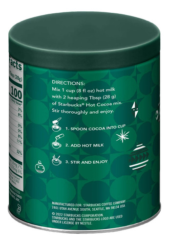 Starbucks Clásico Hot Cocoa 6 Oz. Lata Para Regalar