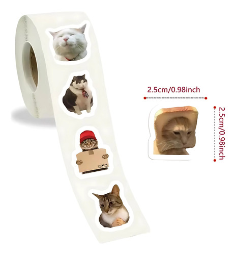 500 Calcomanias Pegantinas Impermeables De Memes De Gatos