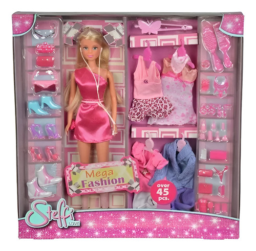 Muñeca Steffi Sl Mega Fashion Con 45 Piezas 105736015