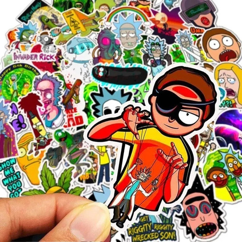 Imagen 5 de 5 de Rick Y Morty - Set De 50 Stickers / Calcomanias