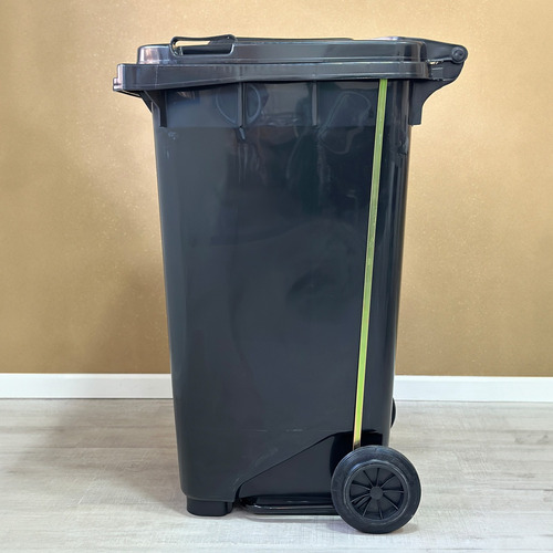 Tacho Cesto Recipiente De Residuos Con Ruedas Y Pedal 240l Verde Oscuro