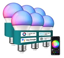 Comprar 6 Focos Wifi Led Inteligente Rgbcw Alexa Google Siri 9w E27 Multicolor Control Por Voz Ajustable Brillo Bombillas Luz Focos Bluetooth Rgb