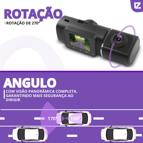Câmera Dupla Veicular Em Full Hd Com Sensor G E Loop